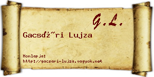 Gacsári Lujza névjegykártya